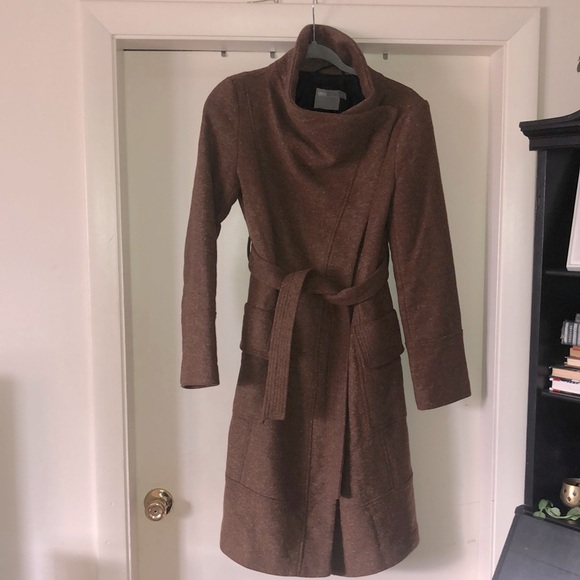 ASOS Women Wool Blend Mocha Brown Winter Coat - Picture 2 of 8